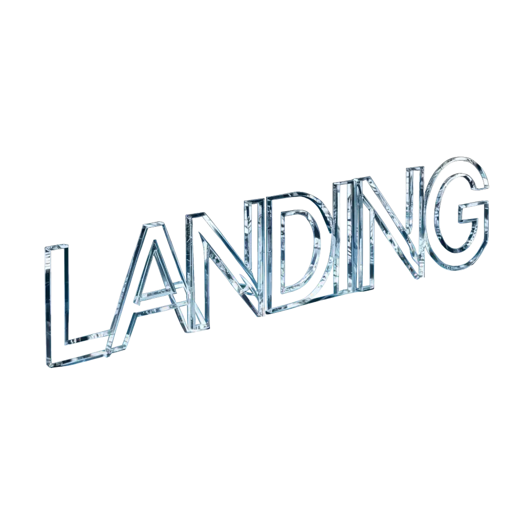 Стеклянная надпись landing что в переводе: одностраничный веб-сайт
